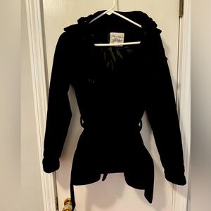 Belted hooded jacket